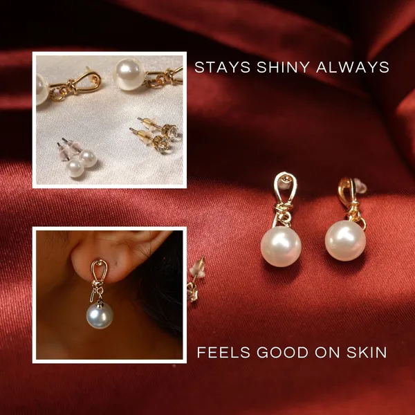 Golden_Stainless_Steel_White_Pearl_Set_Earrings_For_Women