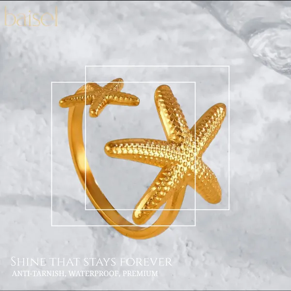 Golden_Stainless_Steel_Starfish_Ring_For_Women