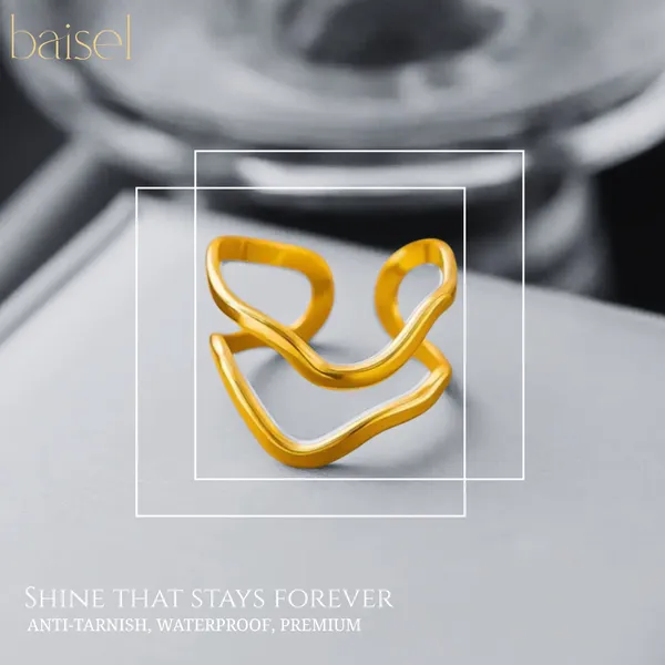 Golden_Stainless_Steel_Wavy_Ring_For_Women