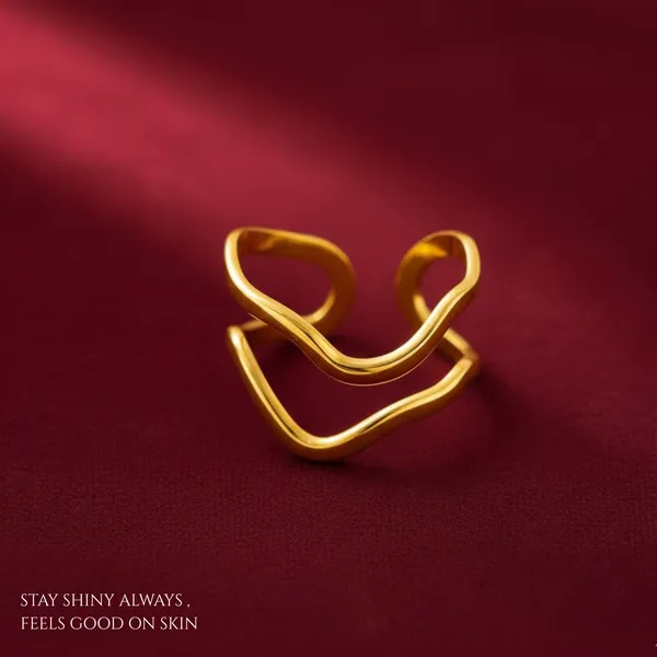 Golden_Stainless_Steel_Wavy_Ring_For_Women