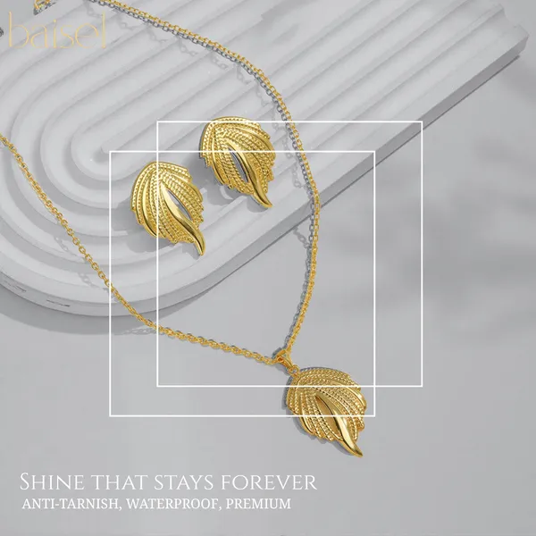 Golden_Stainless_Steel_Winged_Grace_Necklace_With_Earring_Set_For_Women