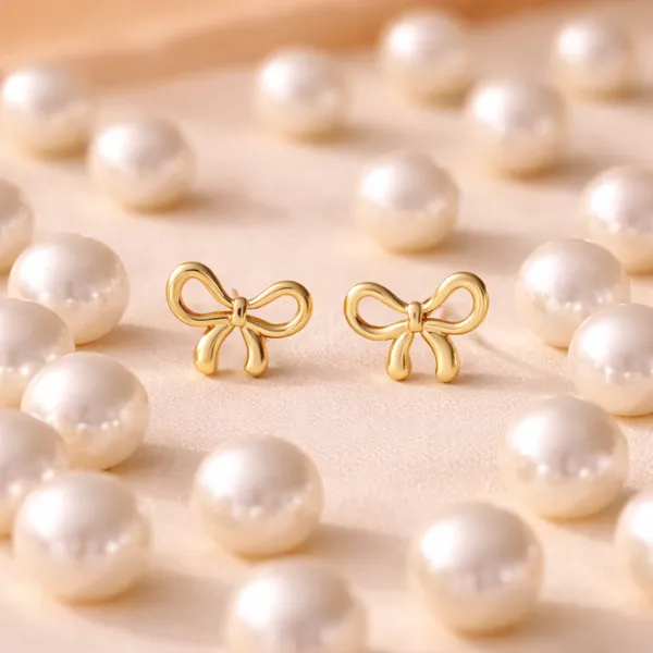 Bow_Earring_Stainless_Steel_(Gold)