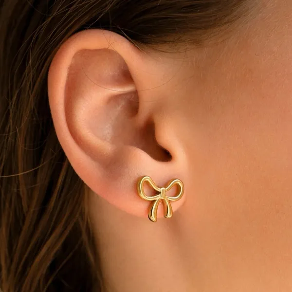 Bow_Earring_Stainless_Steel_(Gold)