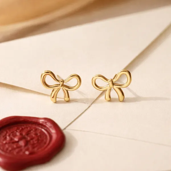 Bow_Earring_Stainless_Steel_(Gold)