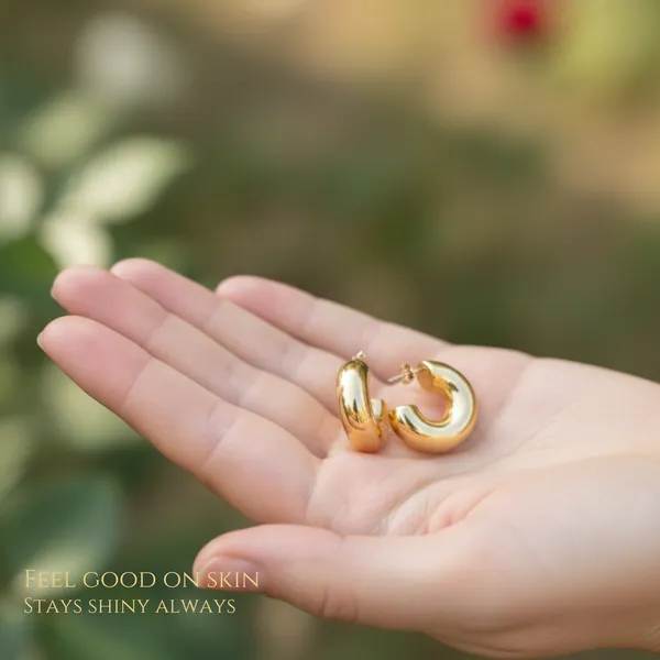 Golden_Stainless_Steel_Bold_Dome_Hoop_Earrings