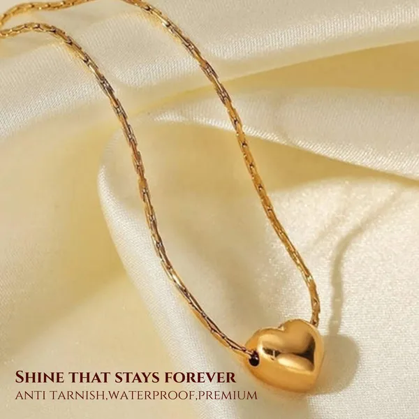 Golden_Stainless_Steel_Tiny_Puffy_Heart_Necklace