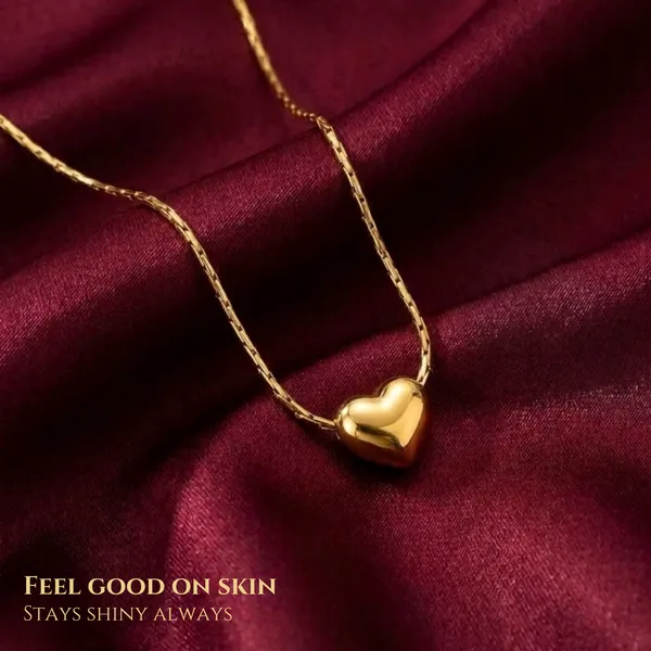 Golden_Stainless_Steel_Tiny_Puffy_Heart_Necklace