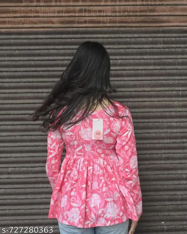 Pink_Rayon_Short_Kurti_For_Women