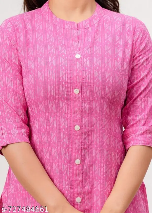 Pink_Cotton_Long_Kurti_For_Women
