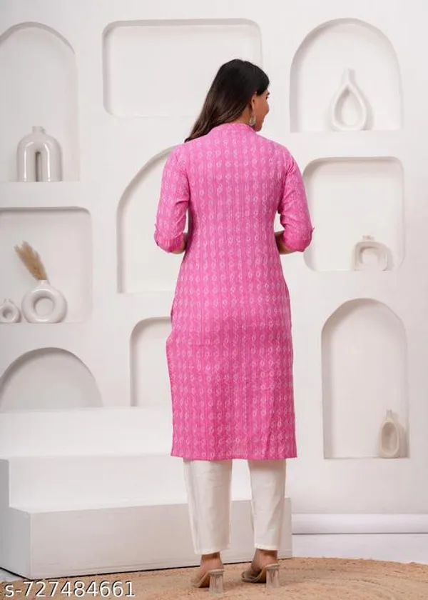 Pink_Cotton_Long_Kurti_For_Women