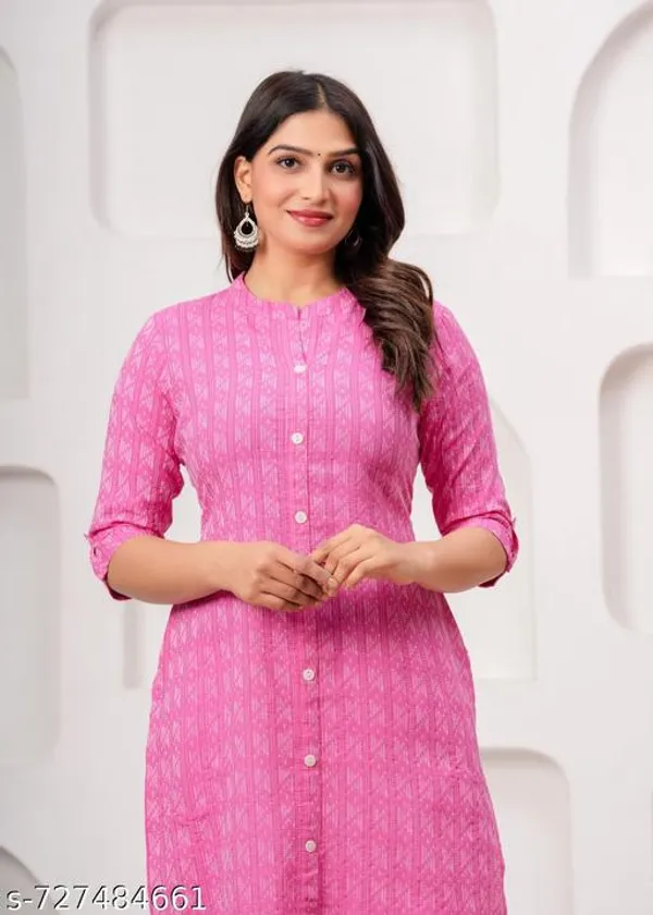 Pink_Cotton_Long_Kurti_For_Women