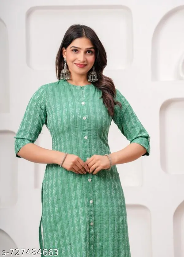 Green_Cotton_Long_Kurti_For_Women