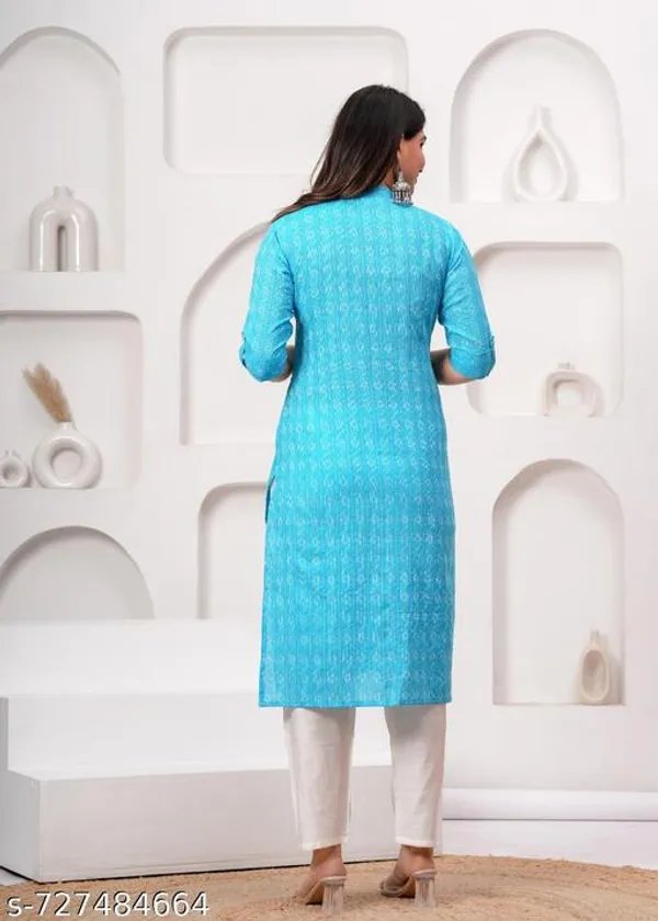 Sky_Blue_Cotton_Long_Kurti_For_Women