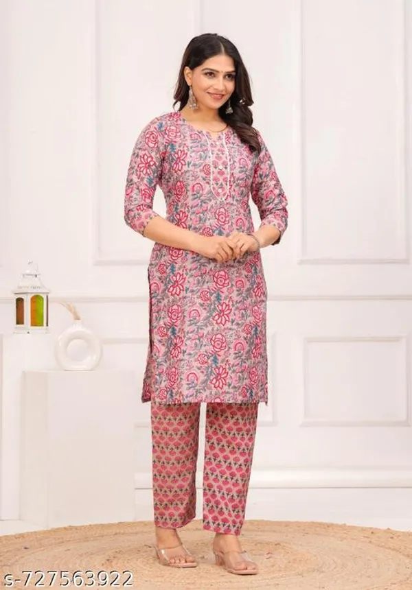 Pink_Rayon_Kurti_With_Pant_Sets_For_Women