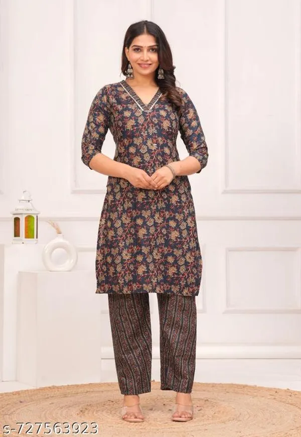 Brown_Rayon_Kurti_With_Pant_Sets_For_Women