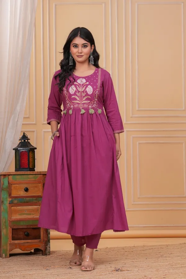 Pink_Cotton_Printed_Kurti_With_Pant_And_Dupatta_Set_For_Women