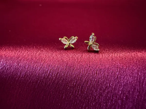 Gold_Plated_And_White_Glass_Fly_Stud_Earrings_For_Women
