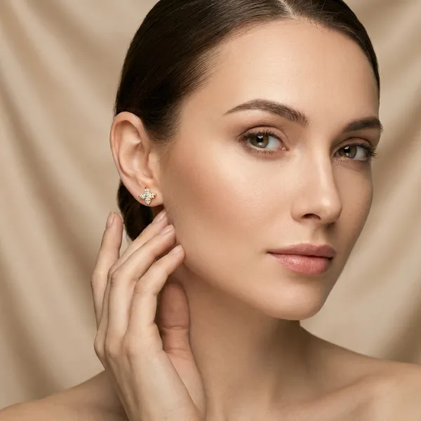 Gold_Plated_Fireweed_Floral_Stud_Earrings_For_Women