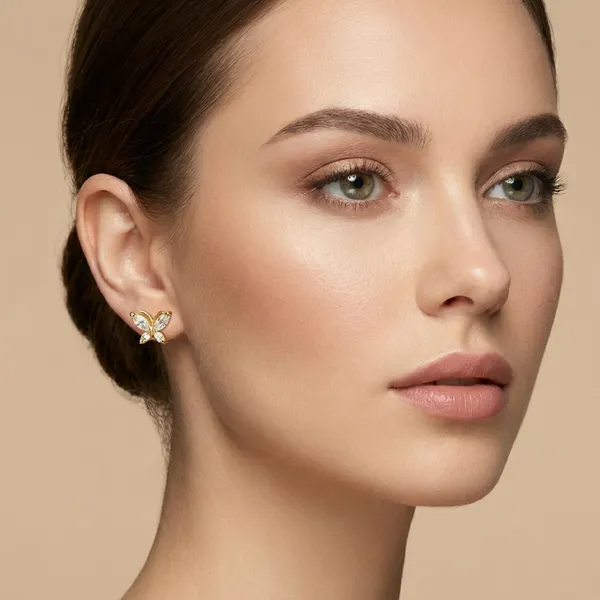 Gold_Plated_And_White_Glass_Fly_Stud_Earrings_For_Women
