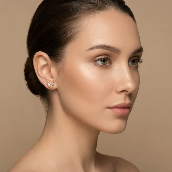 Gold_Plated_And_White_Butterfly_Stud_Earrings_For_Women