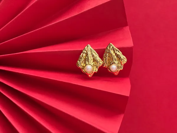 Gold_Plated_Pearl_N_Pebble_Statement_Earrings_For_Women