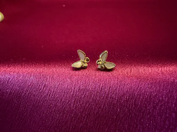 Gold_Plated_And_White_Butterfly_Stud_Earrings_For_Women