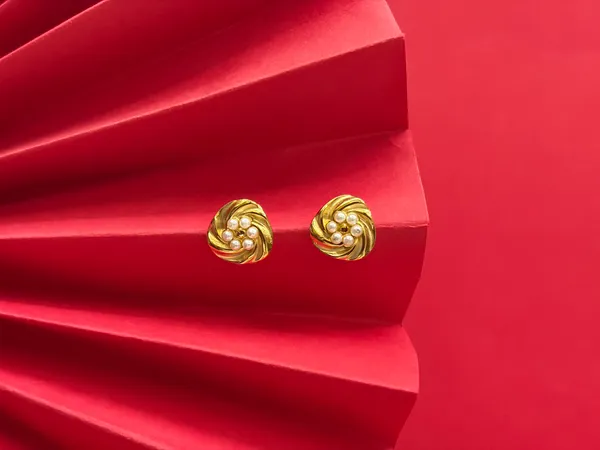Gold_Plated_Frangipani_Grace_Stud_Earrings_For_Women