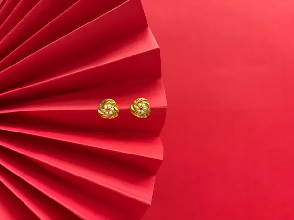 Gold_Plated_Frangipani_Grace_Stud_Earrings_For_Women