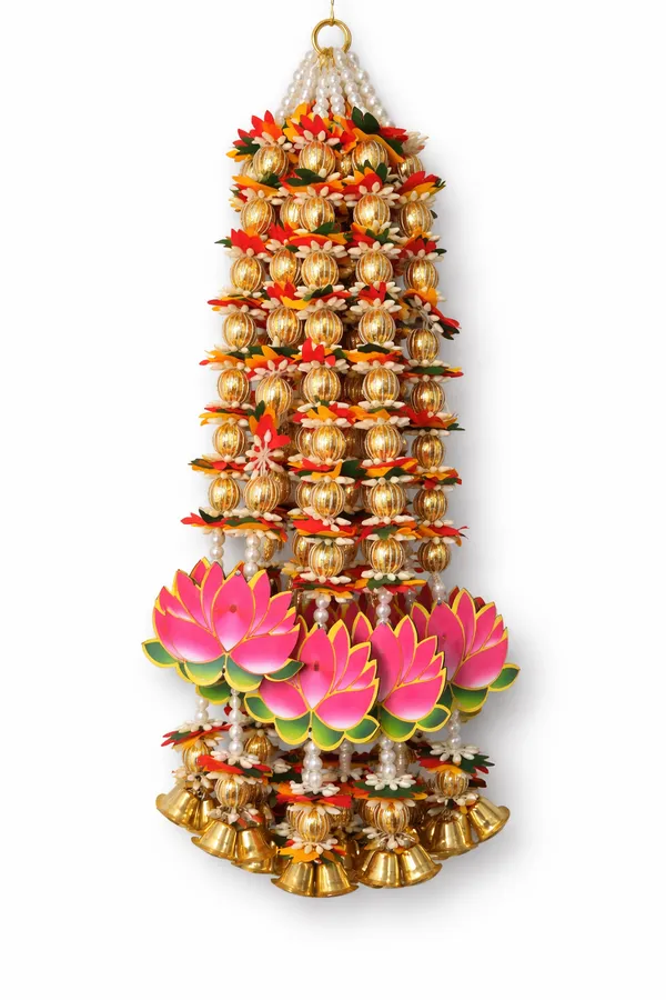 Fabric_Festive_Lotus_Gota_Bead_Bell_Door_Hanging_Pack_Of_2_-_Pack_Of_2