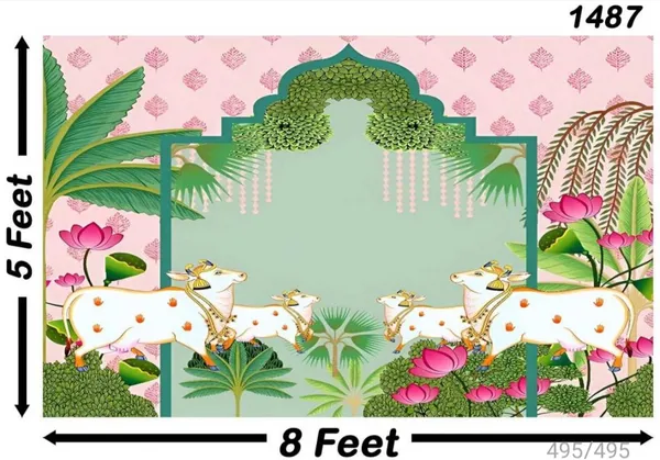 Polyester_Festive_Nandi_Pichwai_Design_Decorative_Backdrop