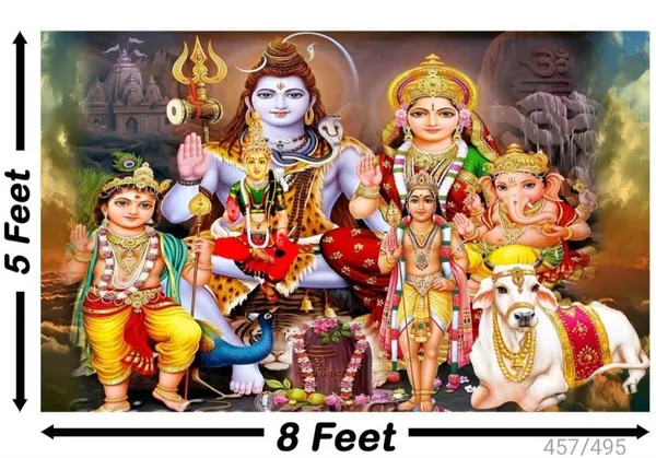 Polyester_Festive_Shiv_Parivar_Mahadev_Decorative_Backdrop