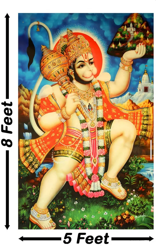 Polyester_Festival_Lord_Hanuman_Sanjeevani_Decorative_Backdrop