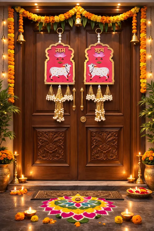 Metal_Festive_Shubh_Labh_Cow_Lotus_Door_Hanging_Pack_Of_2