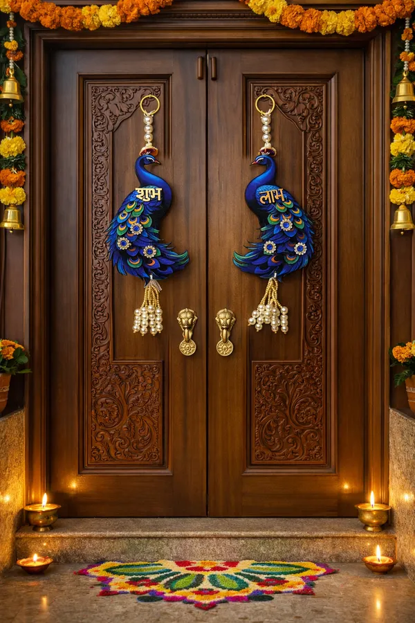 Thread_Pearl_Festive_Shubh_Labh_Peacock_Door_Hanging_Set_Of_2_-_Pack_Of_2