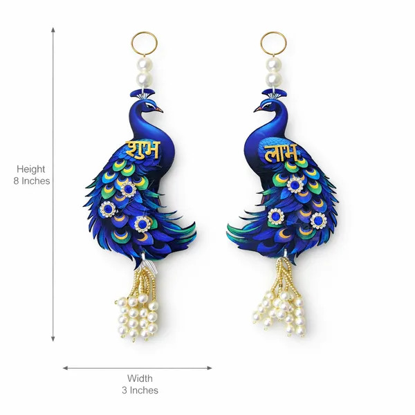 Thread_Pearl_Festive_Shubh_Labh_Peacock_Door_Hanging_Set_Of_2_-_Pack_Of_2