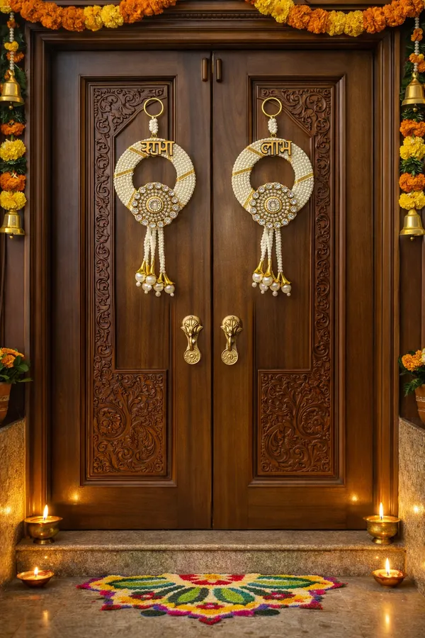 Pearl_Beaded_Traditional_Shubh_Labh_Crystal_Door_Hanging_Pack_Of_2