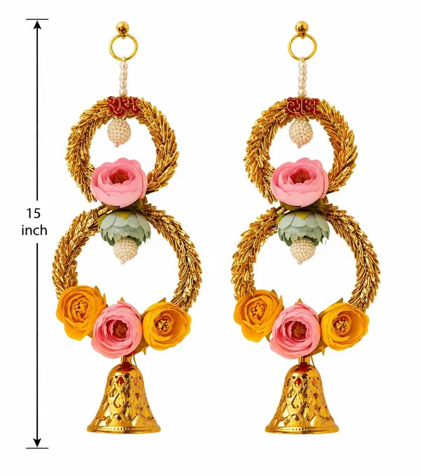 Pcrafts_Shubh_Labh_Hanging_For_Door_Entrance_–_15_Inch_With_Bell_|_Artificial_Flower_Toran_For_Diwali,_Home_&_Festive_Decoration_(Set_Of_2)