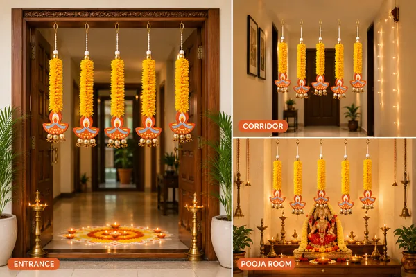 Pcrafts_Artificial_Yellow_Gajra_Diya_Hanging_|_18_Inch_Festive_Wall_&_Entrance_Decoration_For_Diwali,_Pooja_&_Wedding_Decor_(Pack_Of_2)