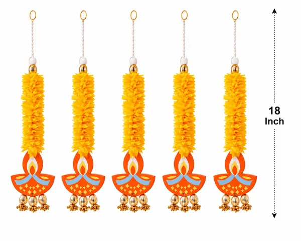 Pcrafts_Artificial_Yellow_Gajra_Diya_Hanging_|_18_Inch_Festive_Wall_&_Entrance_Decoration_For_Diwali,_Pooja_&_Wedding_Decor_(Pack_Of_2)