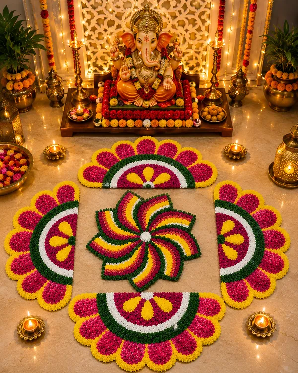 Pcrafts_Pink_Premium_Feather_Wool_Rangoli_Mat_Set_Of_5_Pieces_For_Diwali_Decoration_|_Washable_Reusable_Floor_Rangoli_|_Home_Entrance,_Ganpati,_Pooja_&_Housewarming_Decor
