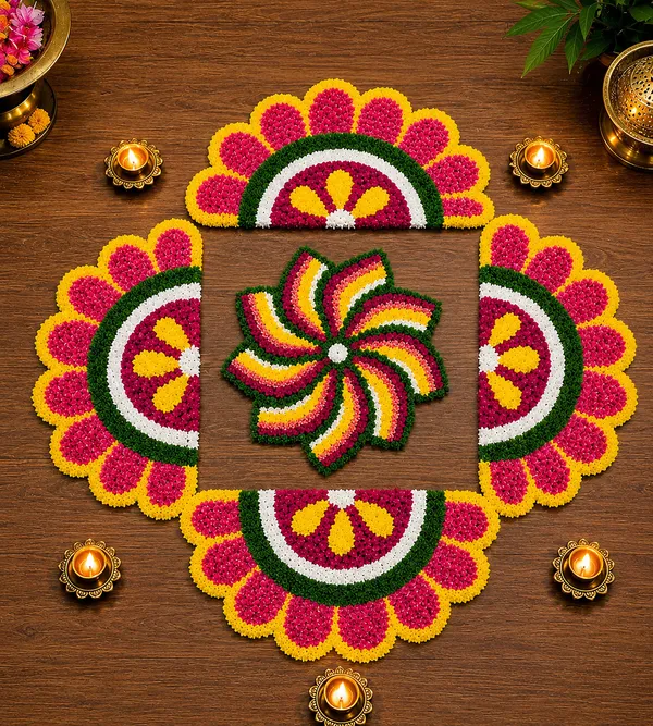 Pcrafts_Pink_Premium_Feather_Wool_Rangoli_Mat_Set_Of_5_Pieces_For_Diwali_Decoration_|_Washable_Reusable_Floor_Rangoli_|_Home_Entrance,_Ganpati,_Pooja_&_Housewarming_Decor