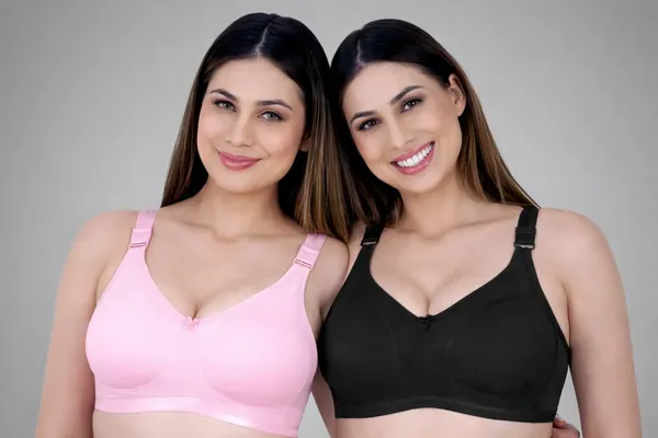 Black_And_Pink_Cotton_Non_Padded_Bra_Combo_Set_For_Women_Pack_Of_2