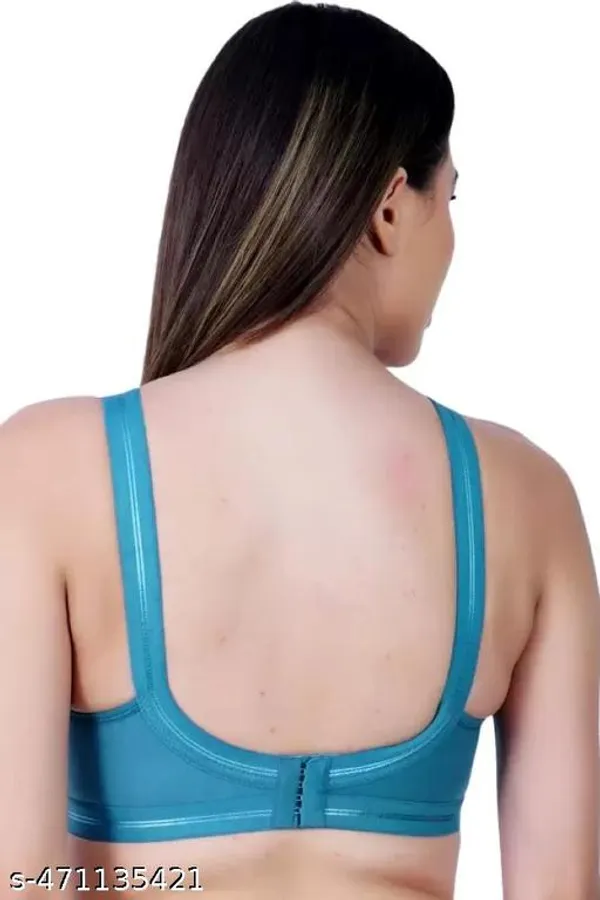Blue_Cotton_Non_Padded_Wire_Free_Full_Coverage_Bra_For_Women