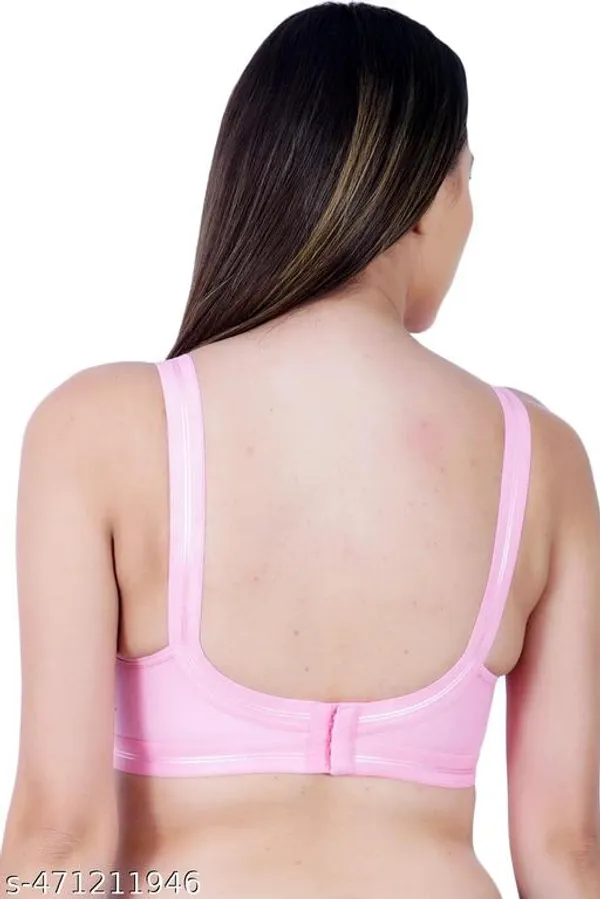 Pink_Cotton_Non_Padded_Wire_Free_Full_Coverage_Bra_For_Women