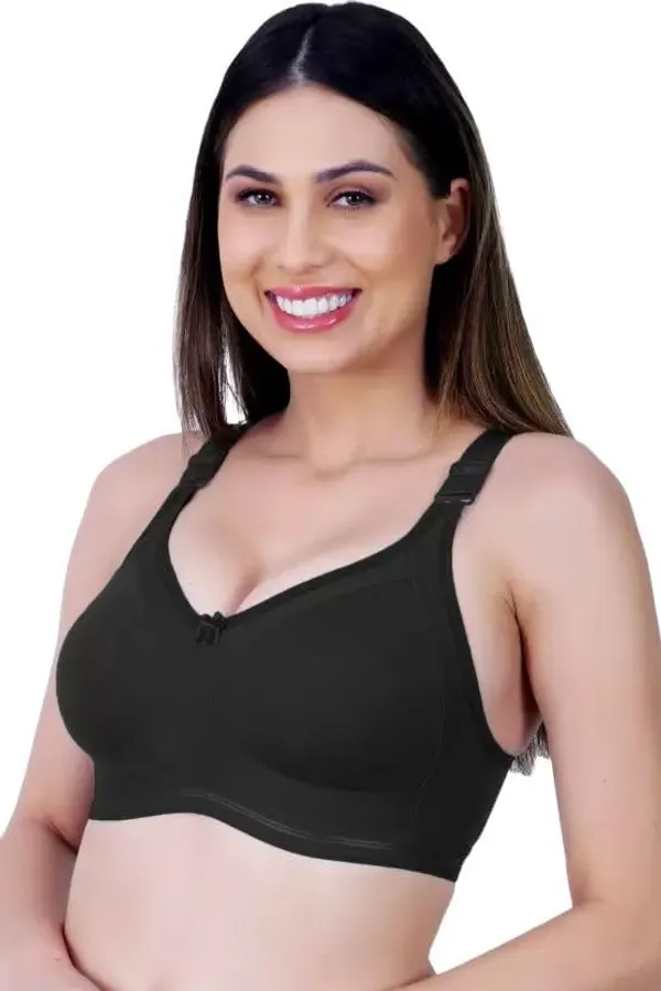 Black_Cotton_Non_Padded_Wire_Free_Full_Coverage_Bra_For_Women
