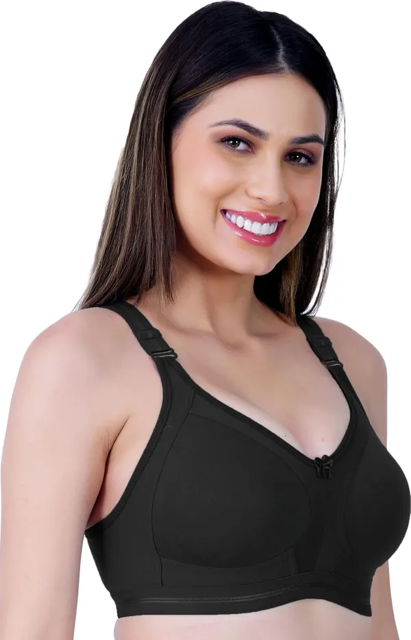 Black_Cotton_Non_Padded_Wire_Free_Full_Coverage_Bra_For_Women