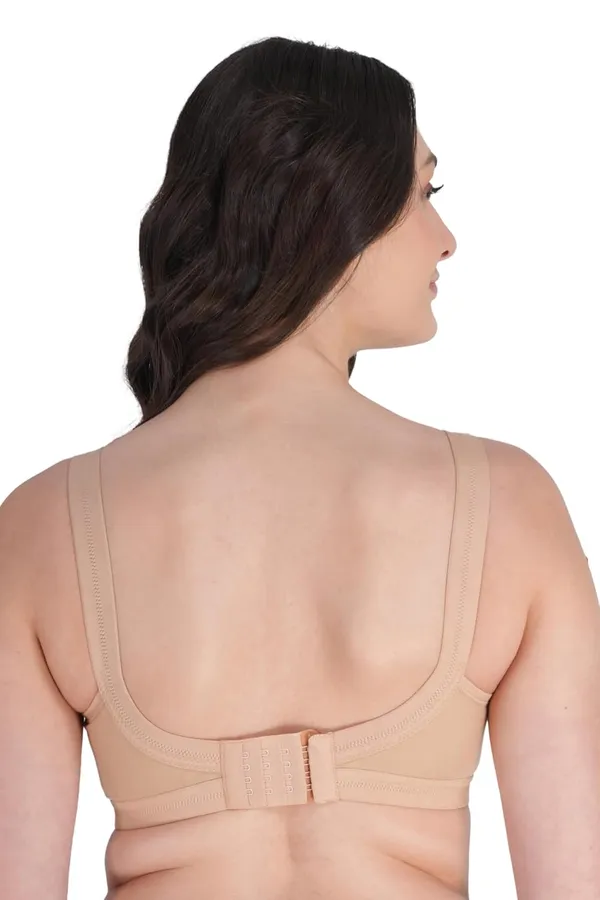 Beige_Cotton_Non_Padded_Wire_Free_Full_Coverage_Bra_For_Women