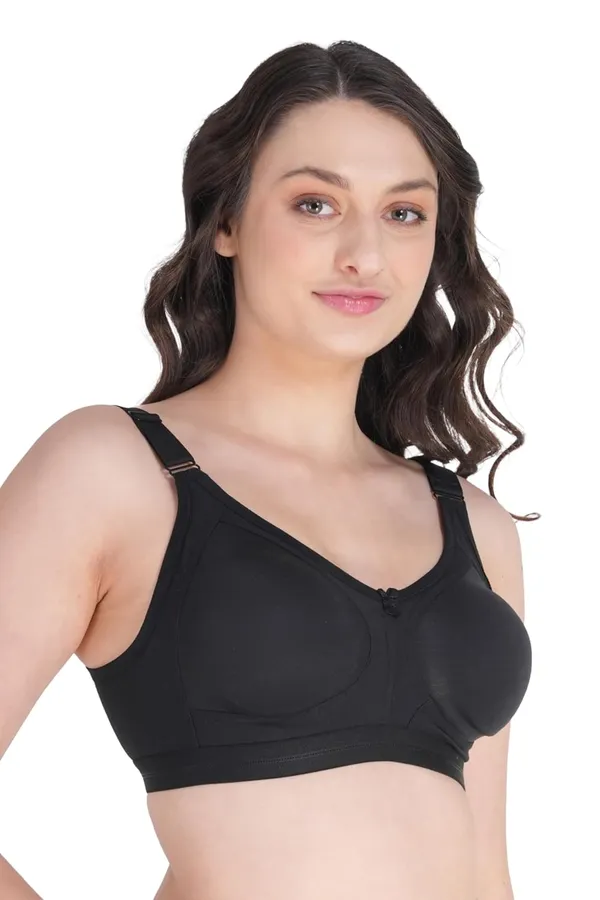 Black_Cotton_Non_Padded_Wire_Free_Full_Coverage_Bra_For_Women