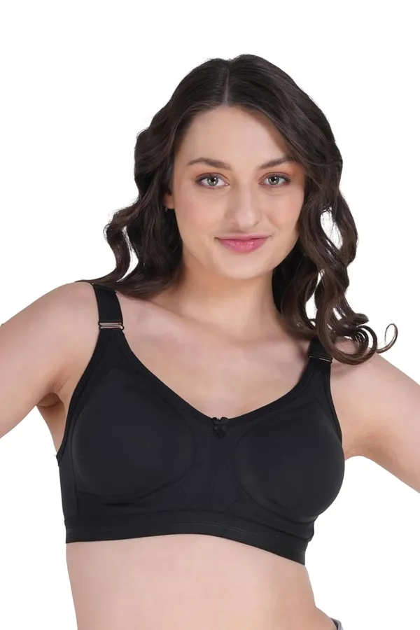 Black_Cotton_Non_Padded_Wire_Free_Full_Coverage_Bra_For_Women