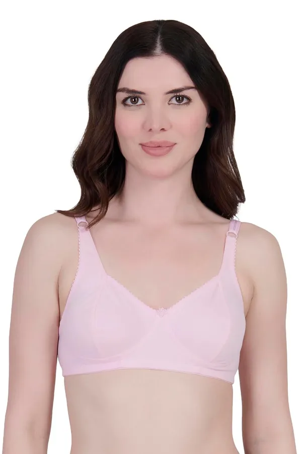 Pink_Cotton_Non_Padded_Wire_Free_For_Bra_Women